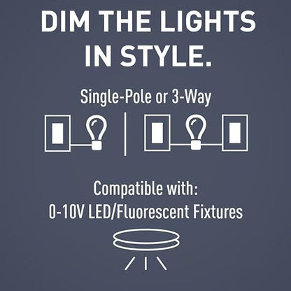 Legrand Radiant 0-10V LED Dimmer Light Switch, Tri-Color, 1-Pack