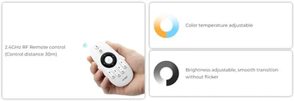 MiBOXER FUT019 E26 9W Dual White LED Bulb 2.4GHz, 2.4G CCT Bulb, Bulb, 2.4GHz RF Remote Controllable