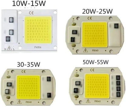 20 Pack LED COB 10W 20W 30W 50W Chip Lamp Beads AC 220V IP65 Bulb Smart IC No Driver Required DIY Flood Light Spotlight (Color : White, Size : 30-35W 220V)