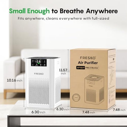 FRESKO Small Air Purifier for Bedroom, Sleep Mode, Aromatherapy