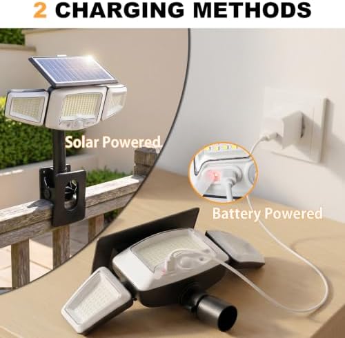 Clip-On Solar Light, Motion Sensor Outdoor Light with Stake, 1 Pack
