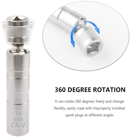 Salior 16mm&14mm Spark Plug Socket,Thin Wall 12 Points 3/8" Drive Spark Plug Removal Tool Compatible with BMW Nissan More Car,CRV Steel Magnetic Spark Plug Socket Set Car Tools (14mm+16mm)