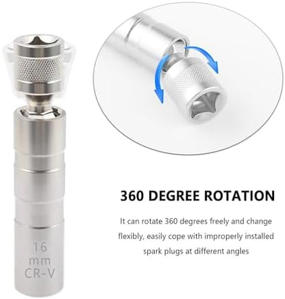 Salior 16mm&14mm Spark Plug Socket,Thin Wall 12 Points 3/8" Drive Spark Plug Removal Tool Compatible with BMW Nissan More Car,CRV Steel Magnetic Spark Plug Socket Set Car Tools (14mm+16mm)