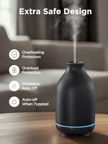 InnoGear 150ml Ceramic Essential Oil Diffuser, Diffusers for Home, Black