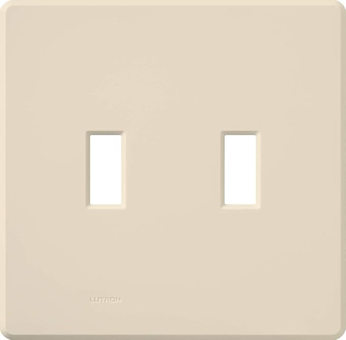 Lutron Fassada 2 Gang Wallplate for Toggle-Style Dimmers and Switches, FG-2-LA, Light Almond (1-Pack)