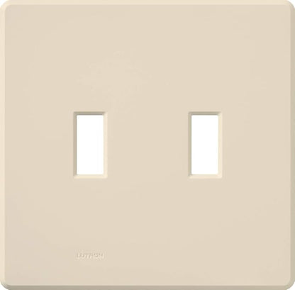 Lutron Fassada 2 Gang Wallplate for Toggle-Style Dimmers and Switches, FG-2-LA, Light Almond (1-Pack)