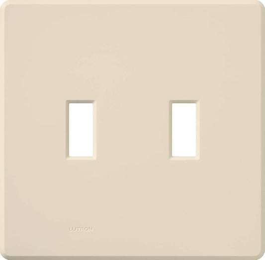 Lutron Fassada 2 Gang Wallplate for Toggle-Style Dimmers and Switches, FG-2-LA, Light Almond (1-Pack)