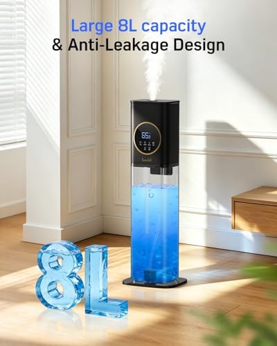LACIDOLL Humidifiers for Bedroom 500 sq ft, 2.1Gal/8L Humidifier large room