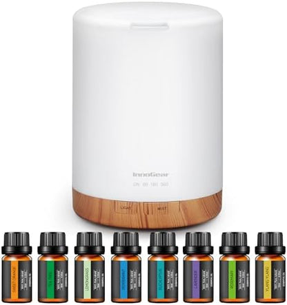 InnoGear 300ml Aromatherapy Essential Oil Diffuser 8 Oils Gift Set