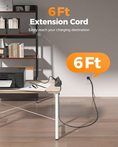TESSAN Desk Clamp Power Strip 6 Ft with 2100J Surge Protector, Black