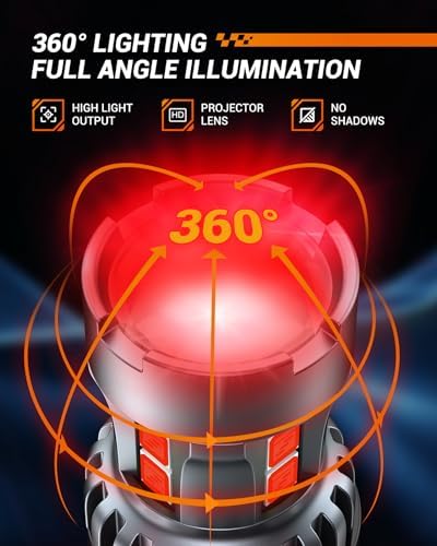 SEALIGHT 7443 7440 LED Bulb Red Brake Lights, T20 7441 7444 992 W21W LED Light Bulb with Projector for Tail Stop Parking Blinker Lights, Pack of 2