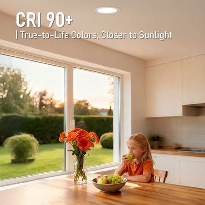 TORCHSTAR 12-Pack 6 Inch Ultra-Thin LED Recessed Light, CRI90 12W, 3000K