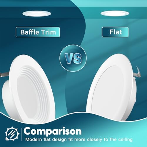 FREELICHT 48 Pack Retrofit LED Recessed Lighting 4 Inch, 5CCT, White
