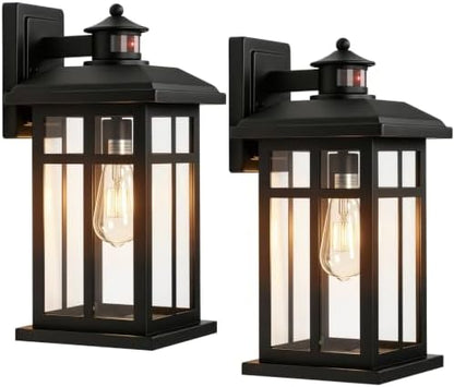 Brilvibera 2-Pack 16" Large Black Outdoor Wall Light
