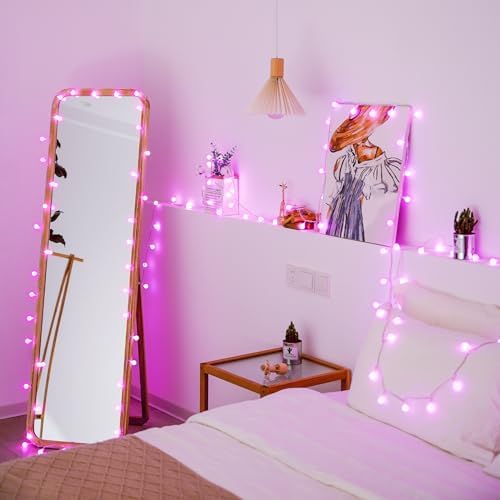 JMEXSUSS 33FT 100 LED Pink Globe String Lights Battery Operated 8 Modes