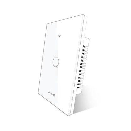 Smart Matter Light Switch, 2.4G WiFi Touch Wall Switch (Neutral Wire Required), Single-Pole Smart Switch Works with Apple Home, Alexa, Google Home & SmartThings, Tempered Glass Panel, White