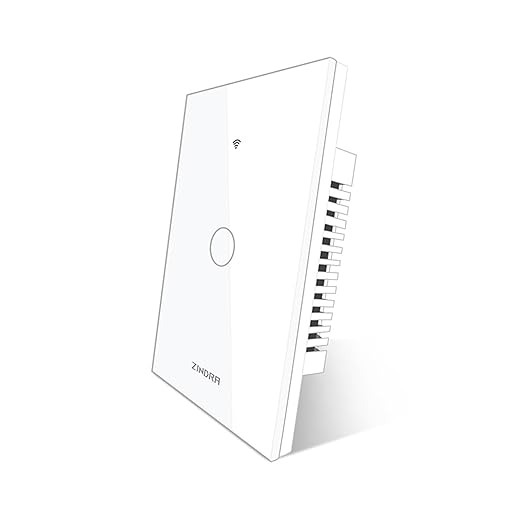 Smart Matter Light Switch, 2.4G WiFi Touch Wall Switch (Neutral Wire Required), Single-Pole Smart Switch Works with Apple Home, Alexa, Google Home & SmartThings, Tempered Glass Panel, White