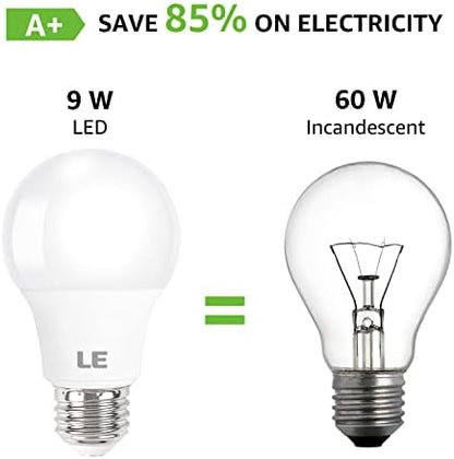 Lepro A19 E26 LED Light Bulbs 9W 800 Lumens Soft White 2700k 5 Pack