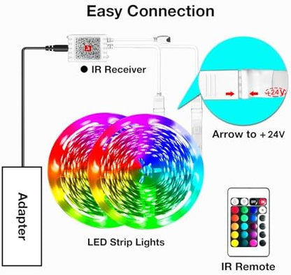 hyrion Smart LED Strip Lights 100ft WiFi, RGB Color Changing Lights Work with Alexa and Google Assistant, 16 Million Colors with App Control and Voice Control Led Lights for Bedroom, Room Decor