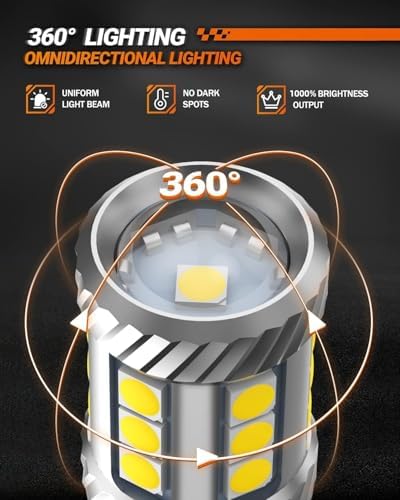 SEALIGHT 921 LED Bulb Reverse Light, W16W 912 906 T15 Backup Light 1000% Brighter Super Bright 921 Bulbs with Projector for Reverse Light Bulb 6000K White, Pack of 2
