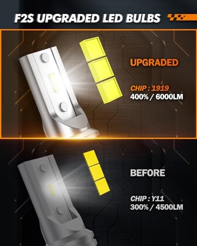 SEALIGHT 5201/5202 LED Fog Light Bulbs, Real 1:1 100% Successful Installation, 6500K Cool White Fog Light Bulb, PS24W/PS19W LED Fog Lights For Cars, HID Car Lighting Kits, Plug-N-Play Pack of 2
