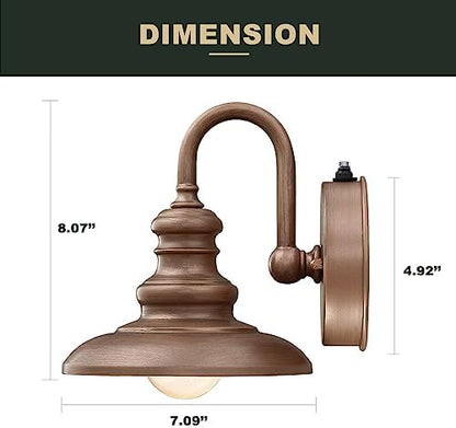 LONEDRUID Dusk to Dawn Sensor Rustic Outdoor Gooseneck Barn Light Fixture