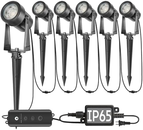 SUNTHIN 6 Pack Landscape Lights with Dusk to Dawn Sensor Controller