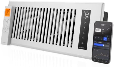 AC Infinity AIRTAP T4, White Register Booster Fan for 4”x12” Openings
