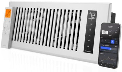 AC Infinity AIRTAP T4, White Register Booster Fan for 4”x12” Openings
