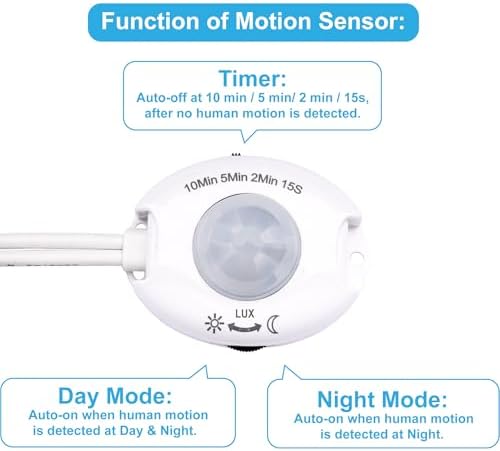 Motion Sensor Under Cabinet Lights, Plug in, Seamlessly Linkable, 6 Pcs 12 Inch Under Counter Lighting Bars for Kitchen, Closet, Gun Safe, Shelf, Display Case, LED 3000k Warm White