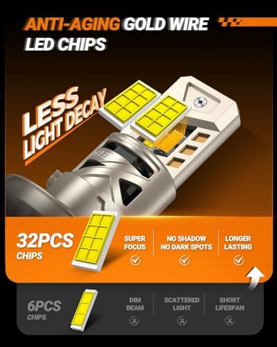 SEALIGHT H13 Light Bulb, 9008 LED Bulbs, 66,000LM for Driving, Pack of 2