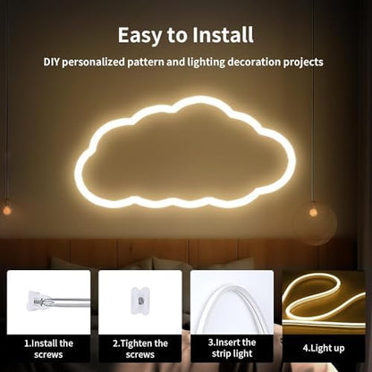 iNextStation Warm White LED Light Strip 16.4FT LED Lights (with DC12V Plug)