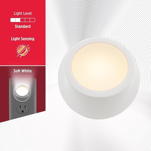 Energizer Plug in Night Light with Dusk to Dawn Sensor, 2 Pack