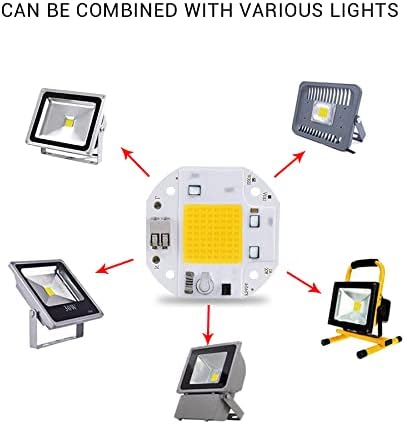 3-Pack, LED COB Chip Floodlight 100W/70W/50W AC110V Welding Lamp Smart IC No Need Driver Spotlight Household Bulbs(Warm White,70W)