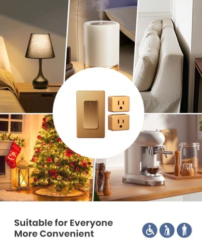 Zoiinet 2-Gang Wireless Outlet Switch, Upgrade Dual Remote Control Outlet