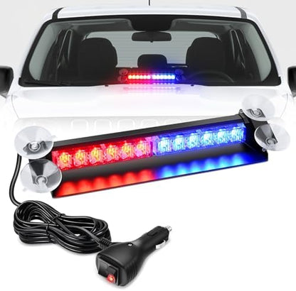 Nilight 12LED Traffic Advisor Strobe Light Bar Red Blue Hazard Safety