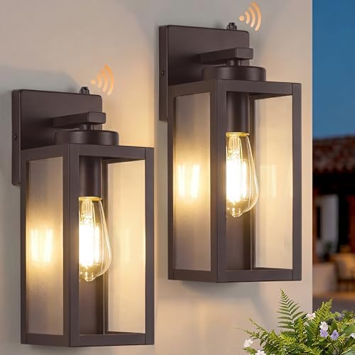 BesLowe Upgraded Dusk to Dawn Outdoor Wall Lights, Brown, 2-Pack
