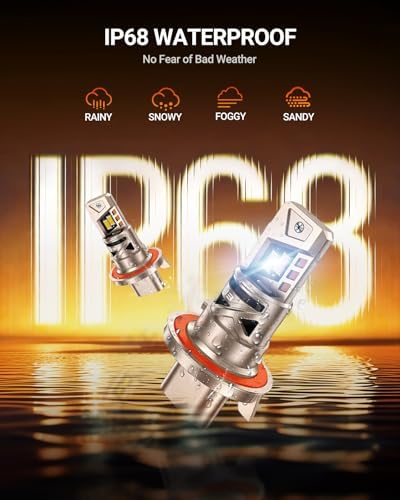 SEALIGHT H13/9008 Bulbs, 52,000LM 1000% Bright S6 Pro H13 Bulb with 2025 4th-Core LED Chips, Ultra 80,000hrs+ Lifespan 9008 Drving Light, 6500K White 1:1 Design Size Plug and Play Fog Light, Pack of 2