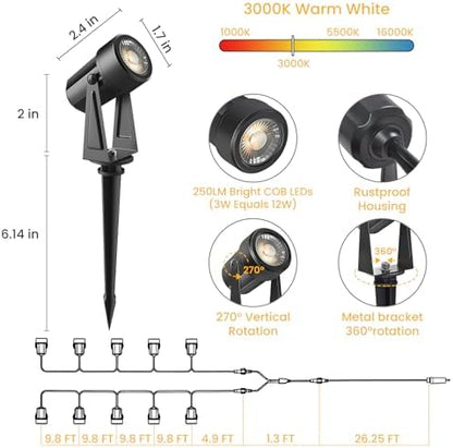Svater Landscape Lighting Low Voltage 10 Pack IP65 Waterproof 12V Plug in