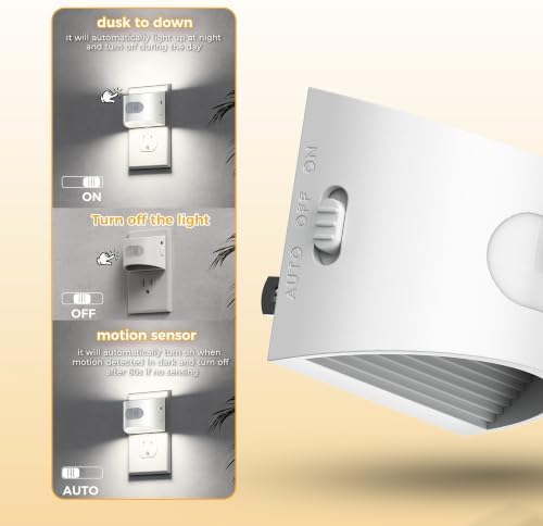L LOHAS LED Motion Sensor Night Light, Night Lights Plug into Wall, 2 Pack