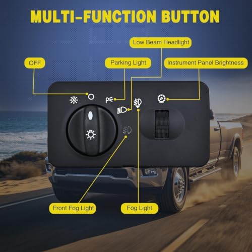 Nilight Headlight Dimmer Switch Compatible with 2002 Ford F250 Super Duty