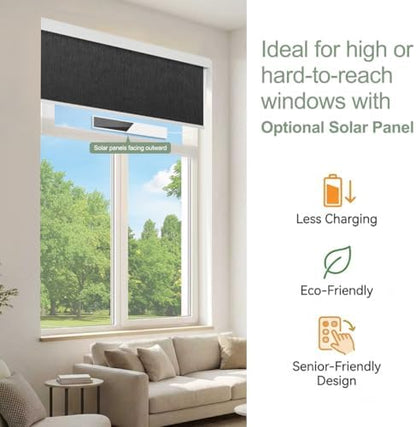 ZSHINE Motorized Blackout Roller Shades Remote Control Rechargeable(82164F)