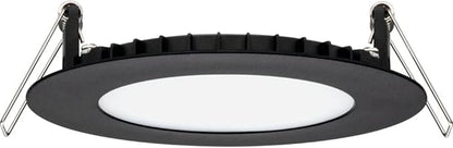 Juno LED Recessed Lights 4 Inch Round Wafer Downlight, 5-in-1 Switchable White Color Temperature, 120 Volts, 4-Inch Ultra-Thin Flat Trim, Matte Black (WF4 SWW5 90CRI MB M6)