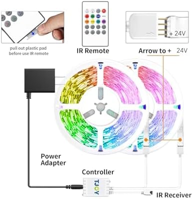 TJOY 200FT Smart Led Strip Lights for Bedroom Alexa Compatible Wireless RGB