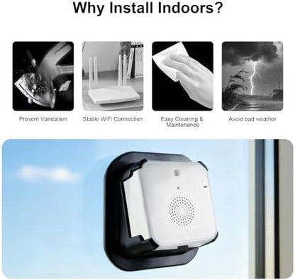 2.5K Wireless Window Camera with 45-Day Battery, 2.4/5G WiFi, 6s Pre-Roll