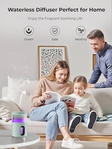 Waterless Essential Oil Diffuser: 𝟗-𝐂𝐨𝐥𝐨𝐫 𝐋𝐄𝐃 Green