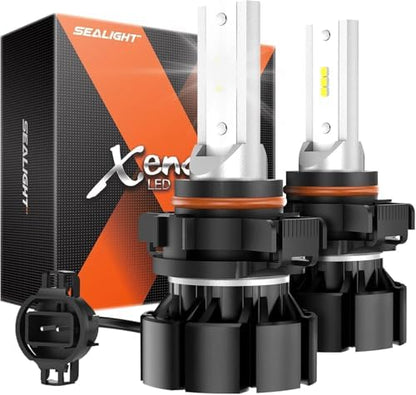 SEALIGHT 2504 PSX24W LED Fog Light Bulbs, 14,000 LM 600% Brighterness 2504 Fog Lights Led Bulb 6500K Xenon White DRL Fog Light Bulbs Replacement For Cars,Trucks(Pack of 2)