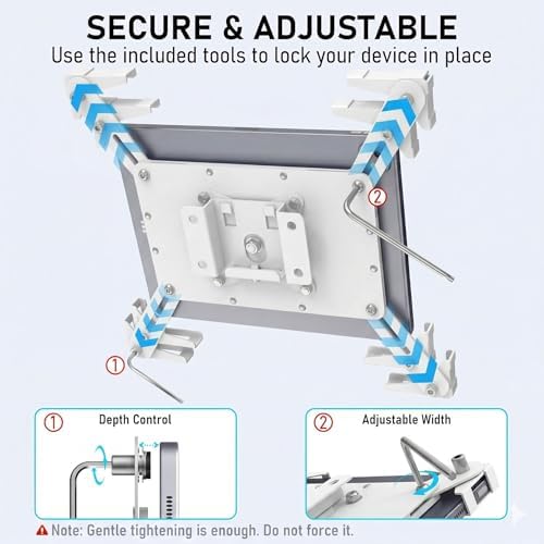 Tablet Wall Mount, Metal Enclosure iPad Holder for Retail POS & Smart Home