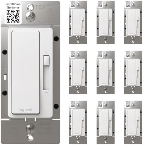 Legrand Radiant 150W LED Dimmer Light Switch 3-Way Rocker White 10 Pack
