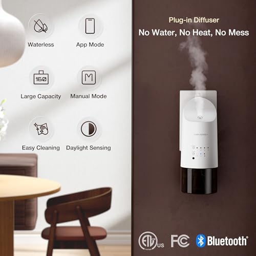 Airversa ANP Smart Plug in Wall Waterless Essential Oil Diffuser, Black